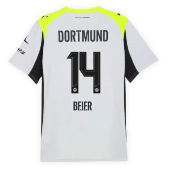 Billige Fotballdrakt Borussia Dortmund Maximilian Beier #14 Replika Bortedrakt 2025-26 Kortermet